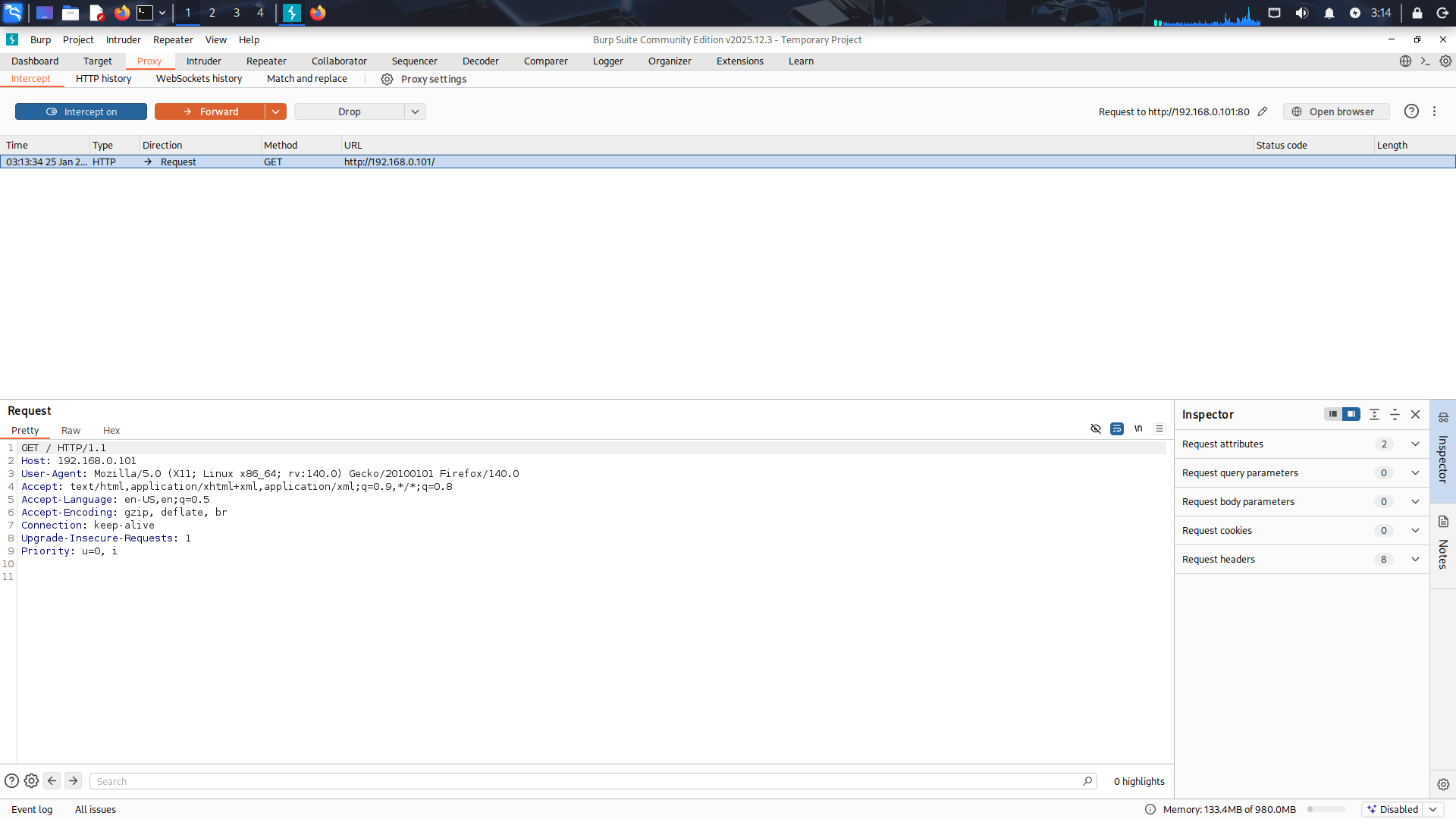 Initial HTTP request